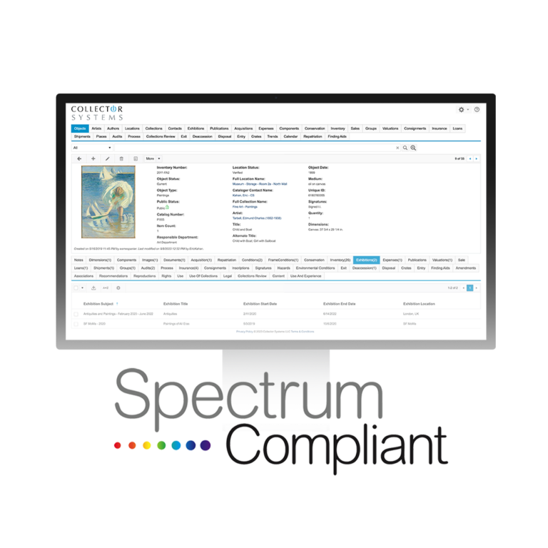 Collector Systems collections management software with Spectrum Compliant logo.